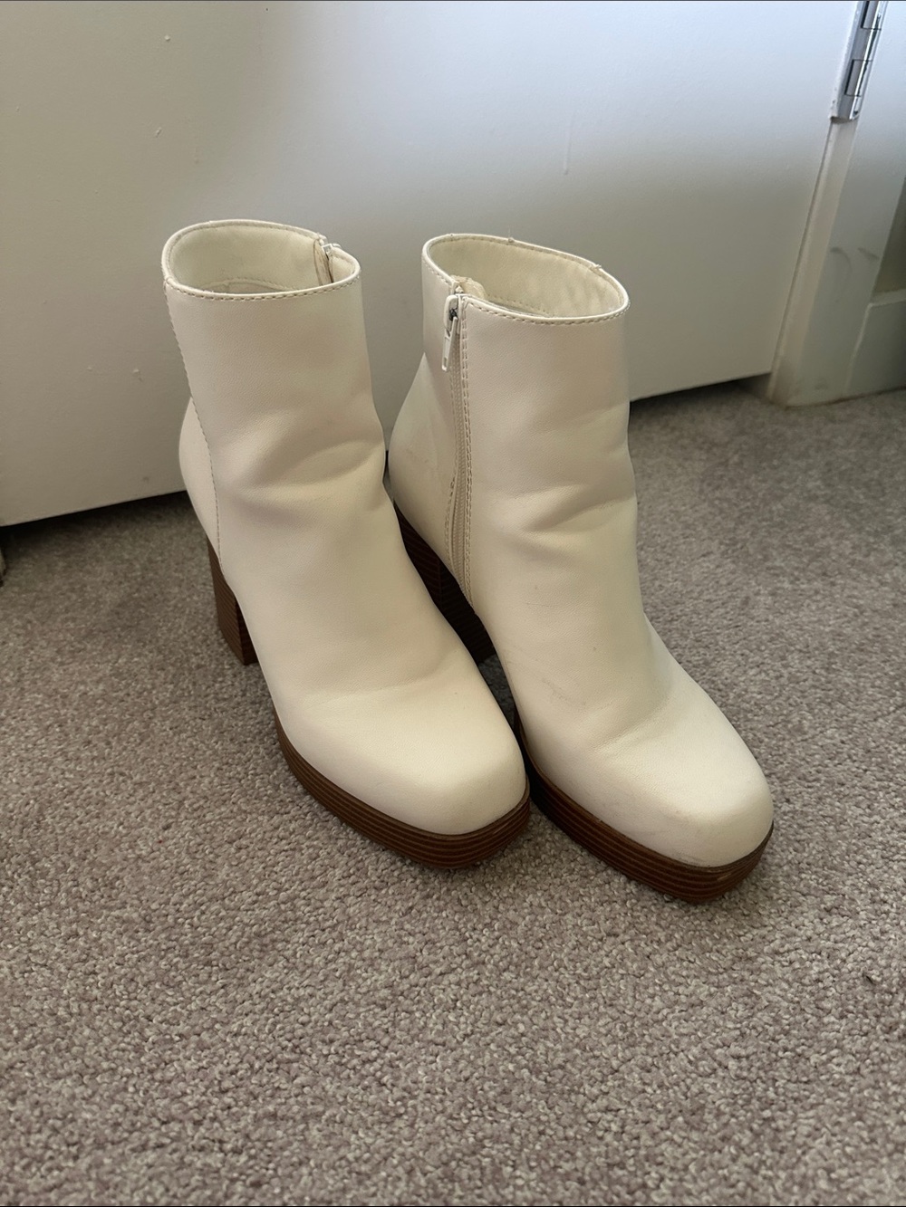 Women’s White Platform High Ankle Boots